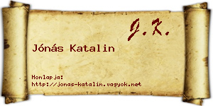 Jónás Katalin névjegykártya