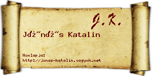 Jónás Katalin névjegykártya